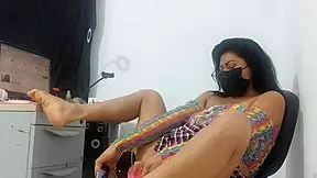 Can you believe this sweet girl takes a huge horse dildo?