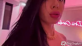 delivery guy lucky fucks client and cums in mouth