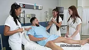 naughty doctors feast on patient's big interracial dick