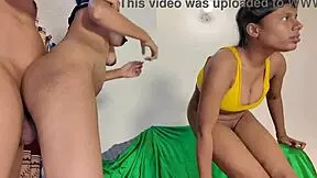 extreme squirting orgasm from hard pounding in threesome creampie