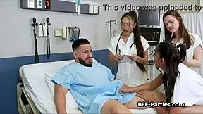 naughty doctors feast on patient's big interracial dick