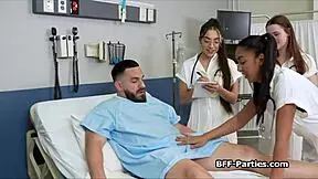 naughty doctors feast on patient's big interracial dick