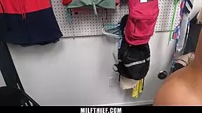 Slimthick vic begs the guard to let her go, offering her body for punishment in the garage.