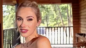 Fit canadian blonde sky pierce goes nude in cabin