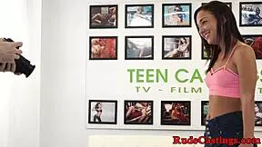 Teen casting amateur gets hardfucked and fingered roughly during interview 😈