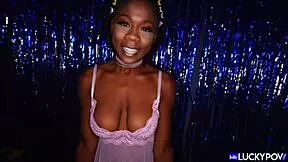 Excited new ebony girl with natural tits gets intensely fucked in every position