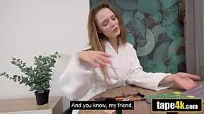 Heartbroken Russian woman joins friend and husband for a gathering