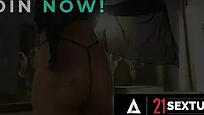 21 sextury - perfect ebony romy indy is in a scene. Her ass and feet are featured.