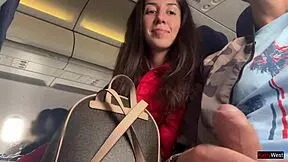 Risky public jerking off on a plane full of people - public dick flashing 😏