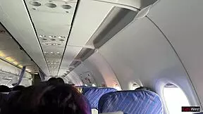 Risky public jerking off on a plane full of people - public dick flashing 😏