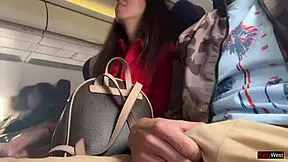 Risky public jerking off on a plane full of people - public dick flashing 😏