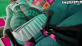 Skinny Tattoo Girl Toys Anal Hole