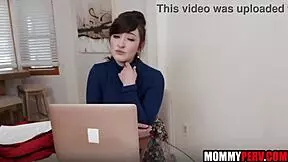 Brunette Stepmom Rewards Step Son with Blowjob and Fucking for Good Grades