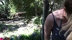 teenage stepdaughter takes a cum facial from the gardener in the backyard - erin electra