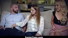 Hey, is that foster teen Laney Grey kissing her fosterbro and mom Aaliyah Love?