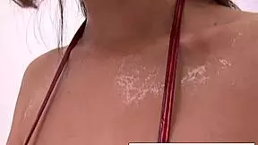 I oiled up my hairy pussy in this bikini for some fun