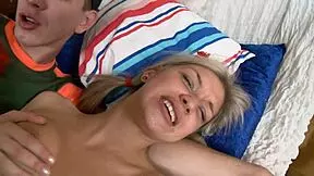 Jasmine rides big cock to anal creampie in bed