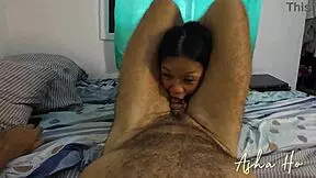 Mature man shares intimate moments with petite asian woman