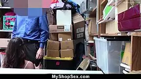 Security guard punishes teen with rough office fucking