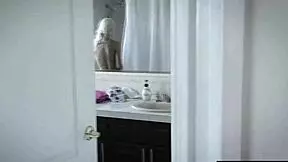 shy stepsis rubs on stepbros jerkoff and goes in to suck him