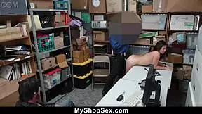 Security guard punishes teen with rough office fucking