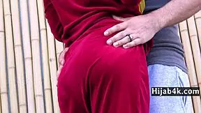 In the gym, shy Muslim girl Kira Perez rides her personal trainer passionately.