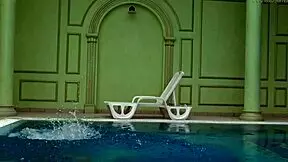 Hungarian Naked Sazan Cheharda Swims Teasingly In Pool!