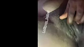 sexy black babe gets horny at home after smoking