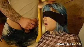 Straight in the ass - two tattooed emo girls are nailed in the ass anal by big cock