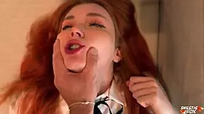 Passionate Fucking With Redhead Student And Cum On Face