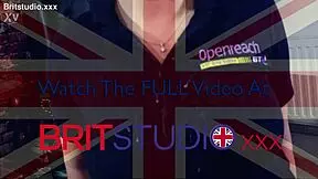 Hot British Phone Engineer Wanks Off Over Her Uniform