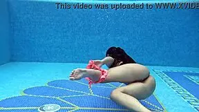 Hungarian Naked Sazan Cheharda Swims Teasingly In Pool!