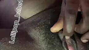 sexy black babe gets horny at home after smoking