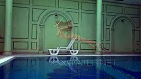 Hungarian Naked Sazan Cheharda Swims Teasingly In Pool!