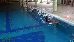 Hungarian Naked Sazan Cheharda Swims Teasingly In Pool!