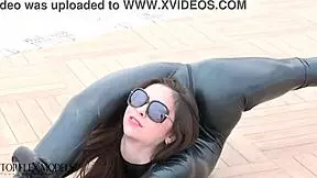 Latex Flexi Doll In Outdoor Fetish Scene With Brunette Teen