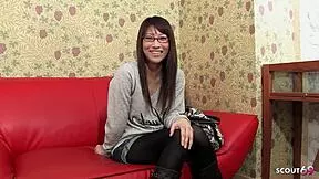 japanese teen 18+ with glasses seduce to uncensored jav pov casting fuck by old guy