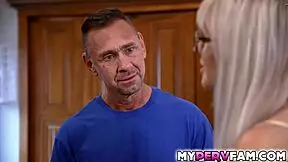 katee is impressed & pleased when her stepdad pulls out his huge cock