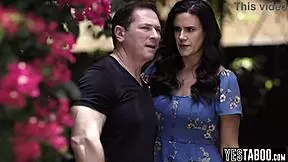 busty milf and hubby punish teen neighbor with double penetration