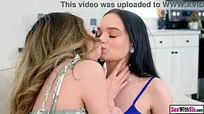 I has threesome with babysitter an my tiny stepsis