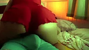 a teen gives a footjob through underwear leading to orgasm and pussyjob on satin panties