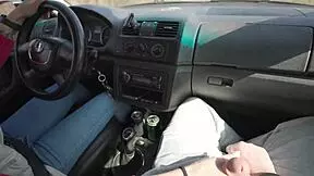Public blowjob turn by turn during the car trip