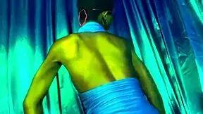 abena passionately showing her slim body in an erotic dance, feeling the rhythm deeply