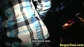 European Amateur Teen Bent Over in Taxi Doggystyled by Driver, Spied on by Neighbors