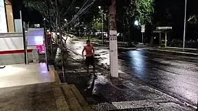 stepmom approaches stepson on street