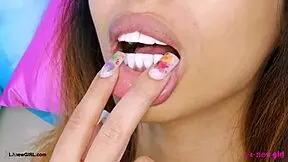 This brunette fashion muse shows her sexy body on the sofa.