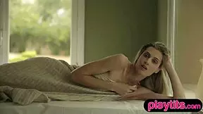 Skinny Italian MILF strips to reveal perky small tits