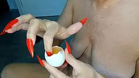 milf demonstrates closeup pussy insemination with handjob