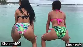 i eat lesbian pussy till orgasm on the beach