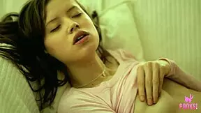 Lynn Strips Naked And Rams A Glass Dildo Deep In Her Dripping Cunt